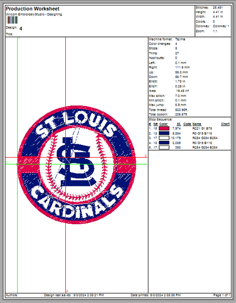 St. Louis Cardinals Logo Mlb Embroidery, Machine Embroidery, Baseball Embroidery, 4 File sizes- Instant Download