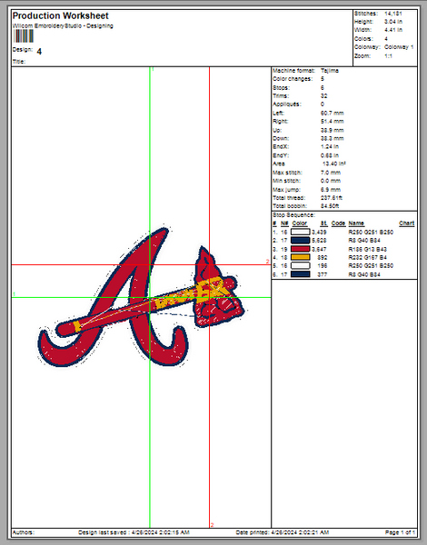Atlanta Braves Embroidery MLB machine embroidery design