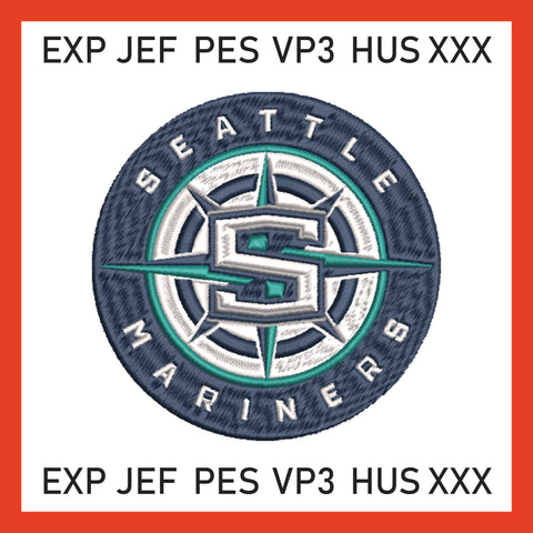Mariner Star Nautical Embroidery Seattle Mariners Embroidery Mlb Embroidery &nbsp;Basebal Embroidery, 4 File sizes- Instant Download &amp; PDF File