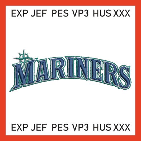 Mariner Star Nautical Embroidery Seattle Mariners Embroidery Mlb Embroidery &nbsp;Basebal Embroidery Machine Embroidery Design, 4 File sizes- Instant Download &amp; PDF File
