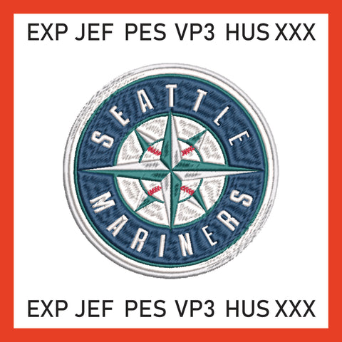 Mariner Star Nautical Embroidery Seattle Mariners Embroidery Mlb Embroidery &nbsp;Basebal Embroidery, Machine Embroidery Design, 4 File sizes- Instant Download &amp; PDF File