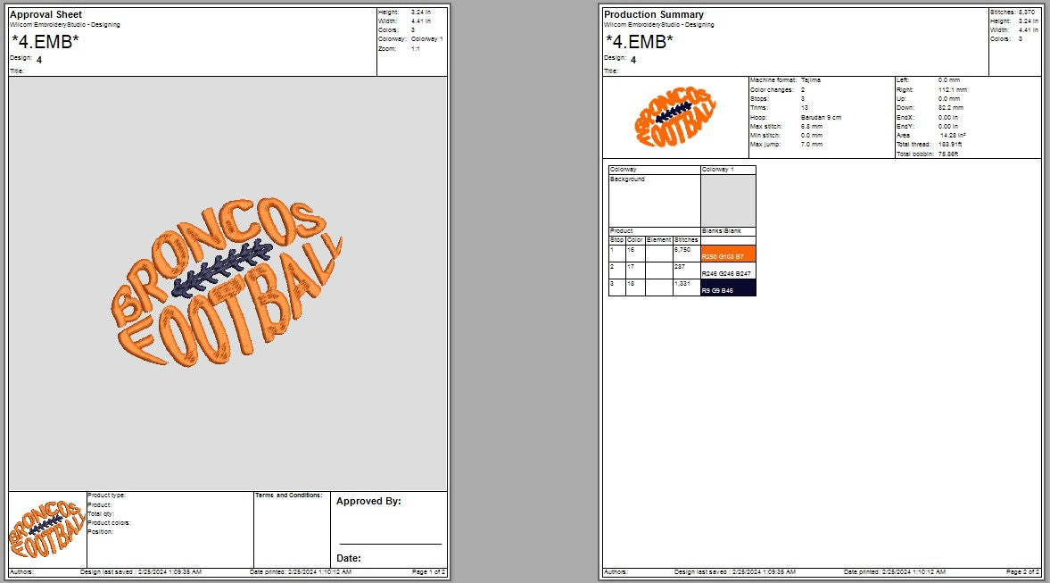 Denver Bronce Logo Embroidery, Denver Broncos NFL football embroidery