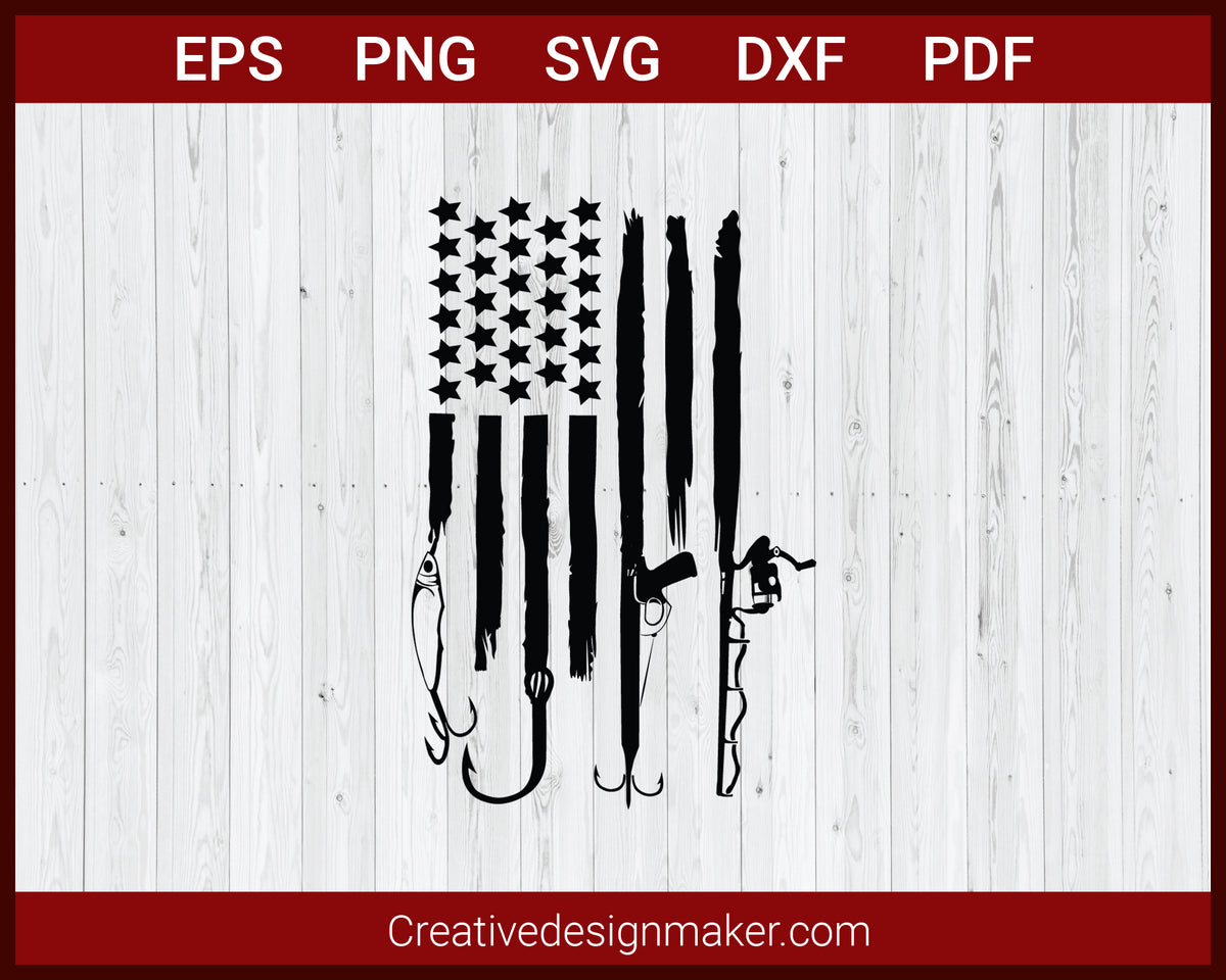 US Fishing Hunting Flag svg Cut File For Cricut Silhouette Creativedesignmaker US Fishing Hunting Flag svg Cut File For Cricut Silhouette Creativedesignmaker