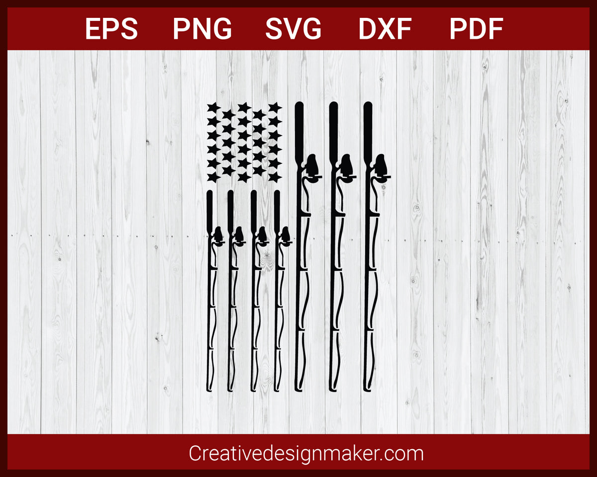 Fishing Hunting, Fishing USA Flag SVG Cricut Silhouette DXF PNG EPS – Creativedesignmaker