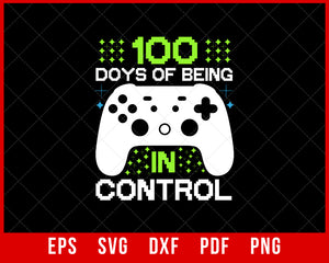 100 Days of School Video Game Controller Video Gamer Boys T-Shirt Design Games SVG Cutting File Digital Download   