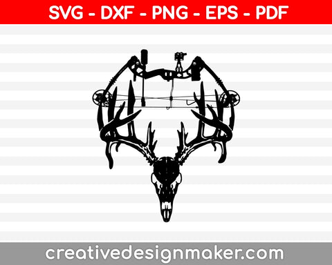 Deer Hunting Bow SVG PNG Cutting Printable Files