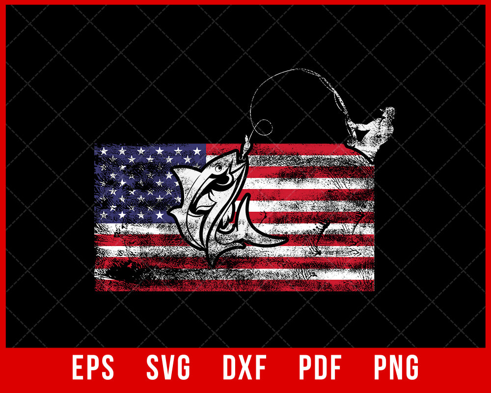 American Flag Fish SVG,EPS & PNG Files - Digital Download files