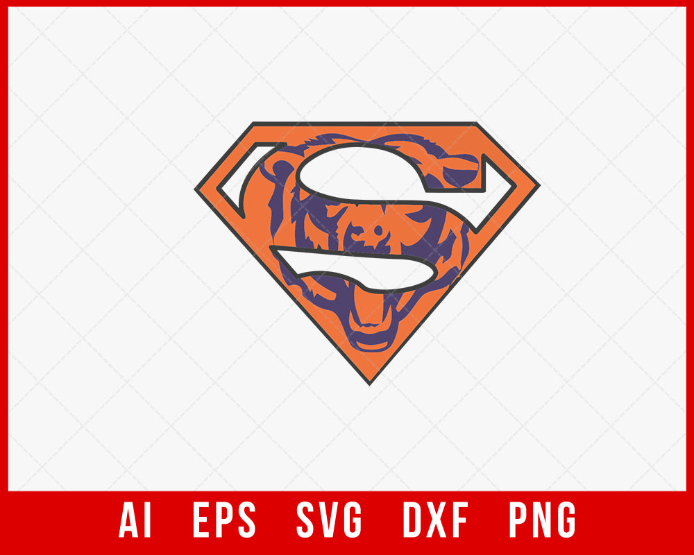 Chicago Bears Superhero Clipart NFL SVG  Creative Design Maker –  Creativedesignmaker