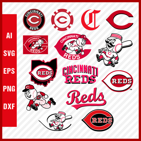 Cincinnati Reds Mlb Svg Cut Files Baseball Clipart Bundle