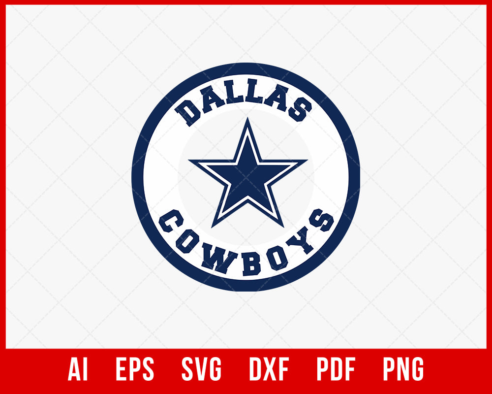 Dallas Cowboys Logo Clipart Sticker Print SVG Cut File for Cricut Digital  Download
