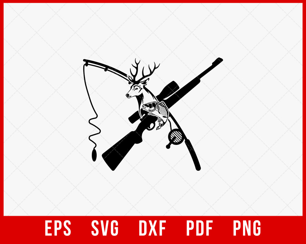 Deer Fish Hunting Outdoor SVG Cutting File