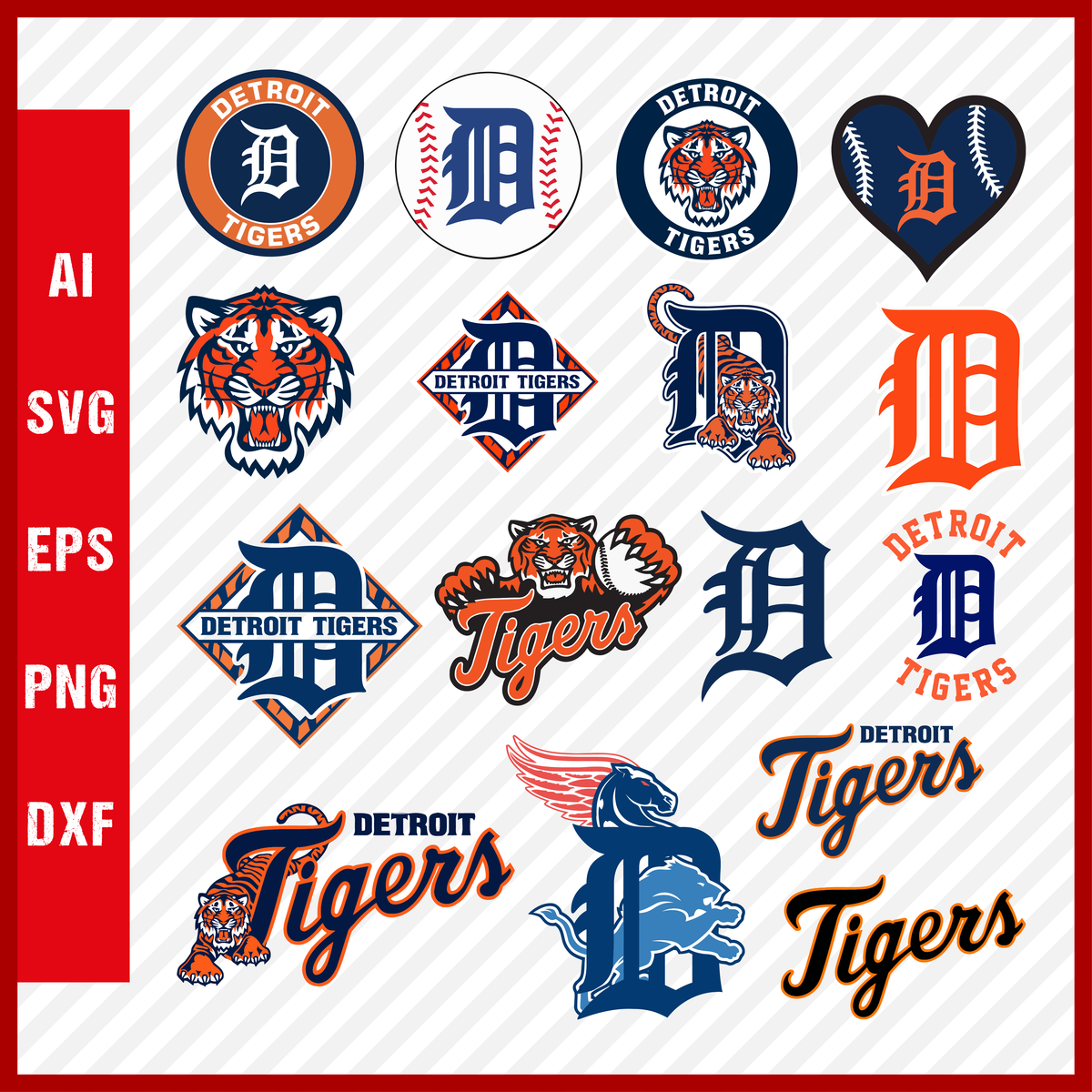 Baseball SVG Bundle Tigers Baseball Pack Tiger Baseball Laces 