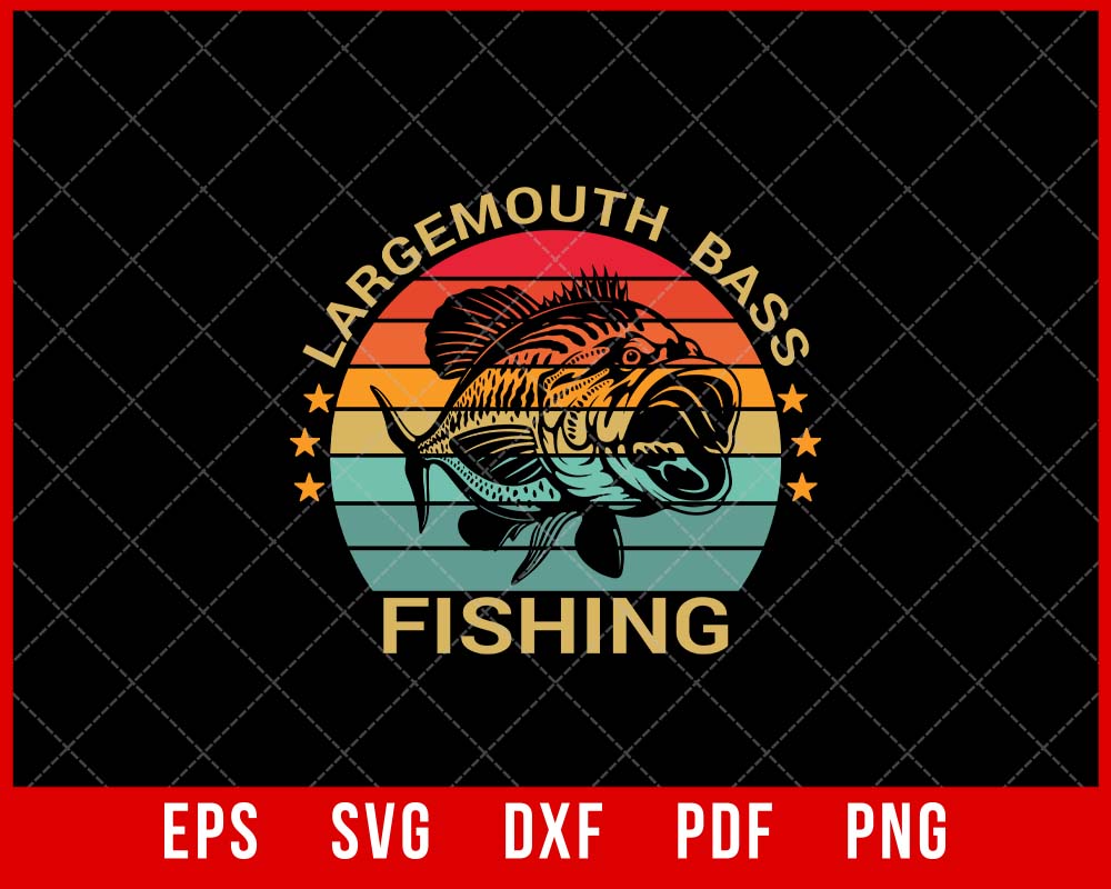 Retro Vintage Largemouth Bass Fishing Funny Fisherman T-shirt Design S –  Creativedesignmaker