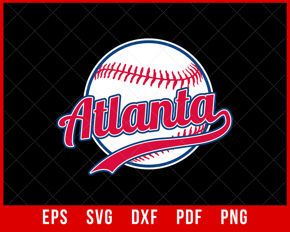 Atlanta Vintage Design T-Shirt Baseball SVG  Creative Design Maker –  Creativedesignmaker