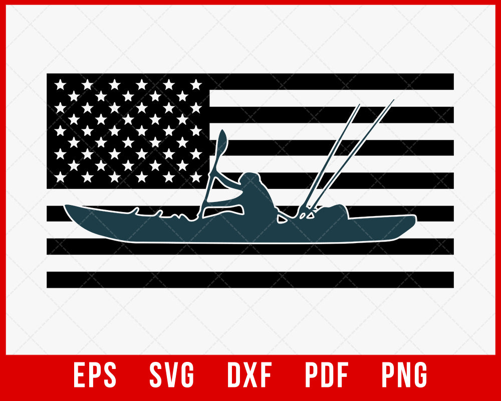 Fishing American Flag T-Shirt Fishing SVG