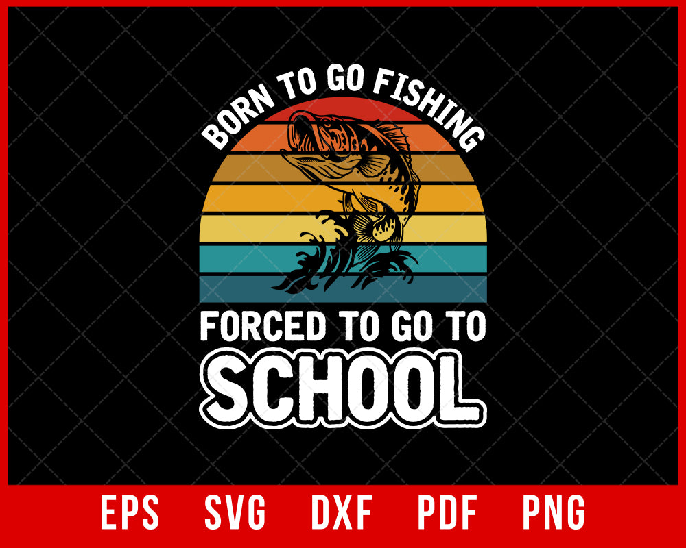 Fish Fisherman Boys Kids T-Shirt Fishing SVG