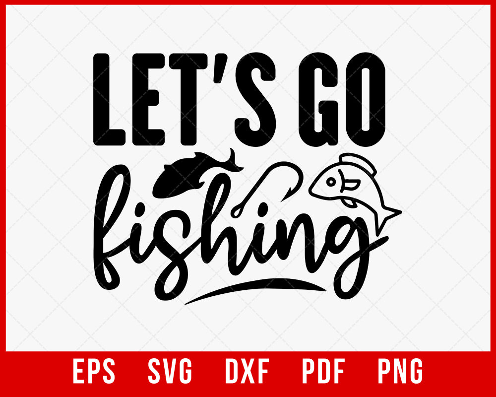 Let's Go Fishing T-shirt Design. Men's Zip Hoodie