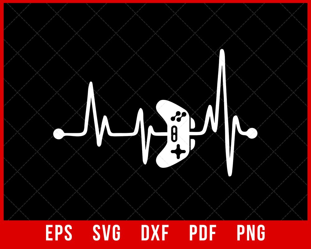 Gamer Heartbeat Gaming T-Shirt Games SVG  Creative Design Maker –  Creativedesignmaker