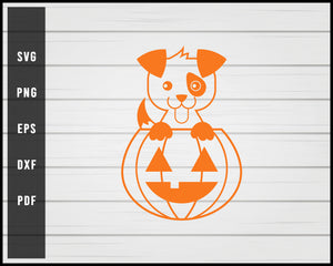 Halloween Pumpkin Dog svg png eps Silhouette Designs For Cricut And Printable Files