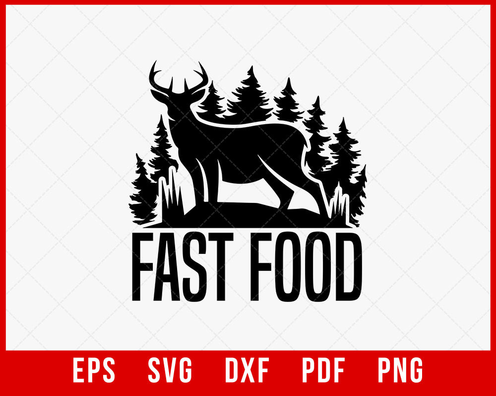 Fast Food Deer T-Shirt Design Hunting SVG