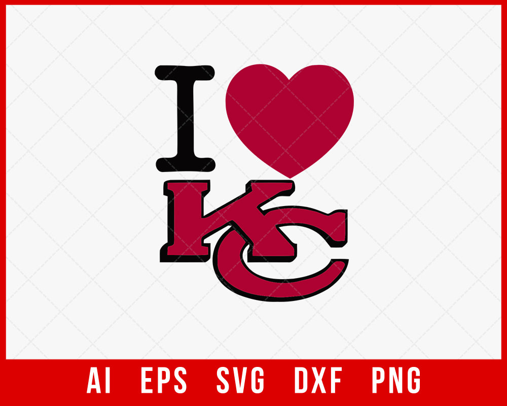 Kansas City Chiefs Logo,Kansas City Chiefs Heart NFL Svg Dxf Eps Png file