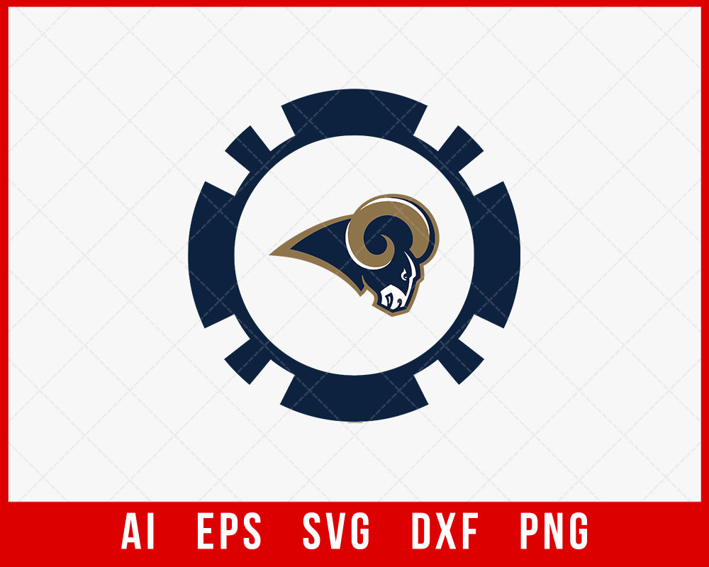 Los Angeles Rams Skull SVG, Rams Football Skull Design SVG