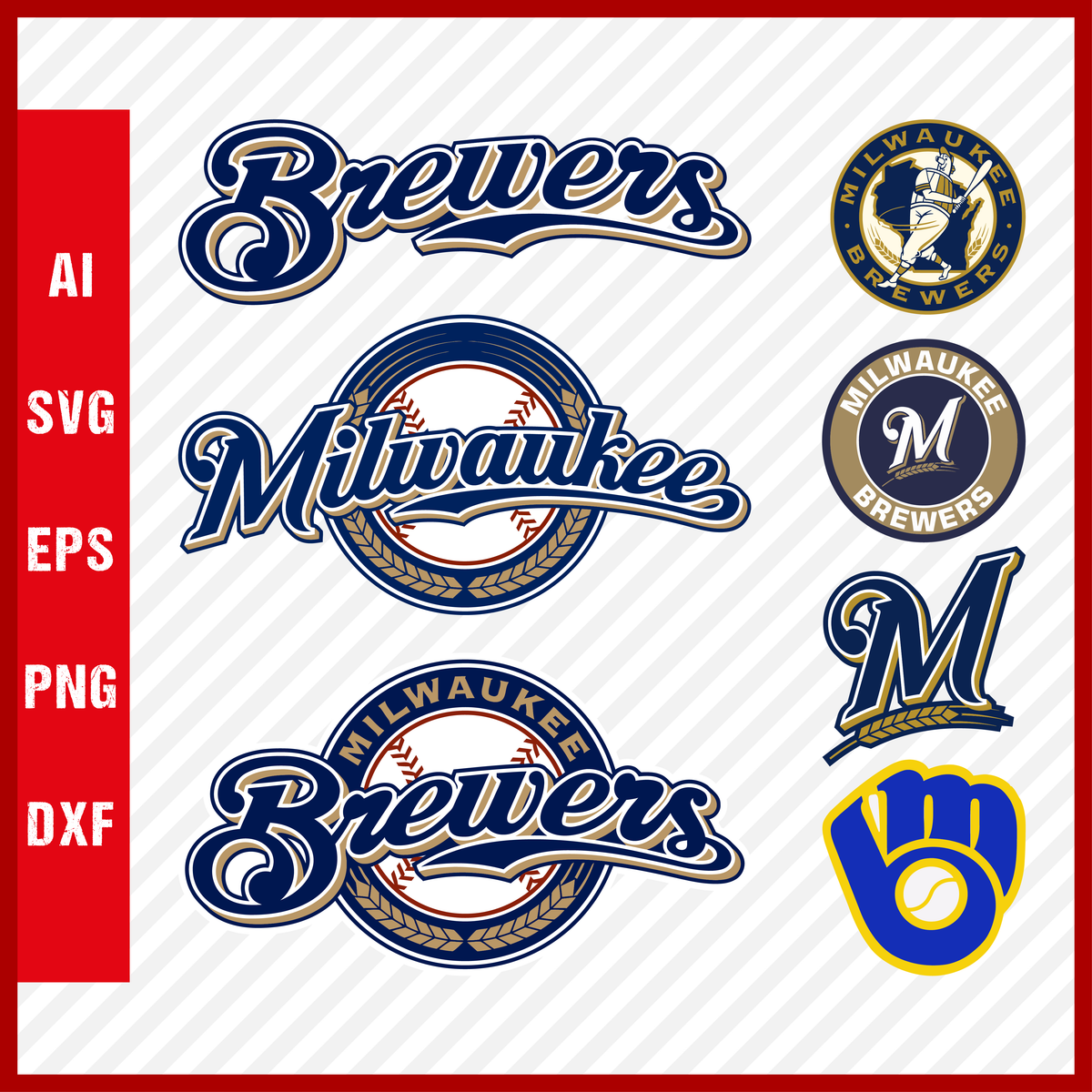 Milwaukee Brewers MLB Baseball Best SVG Cutting Digital Files