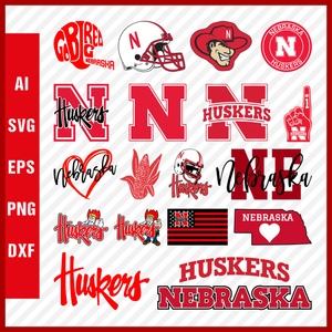 Nebraska Cornhuskers svg NCAA National Collegiate Athletic Association Team Logo Clipart Bundle