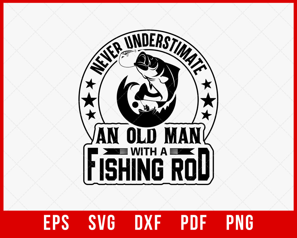 Men's Funny Fishing Old Man Shirt Fishing SVG