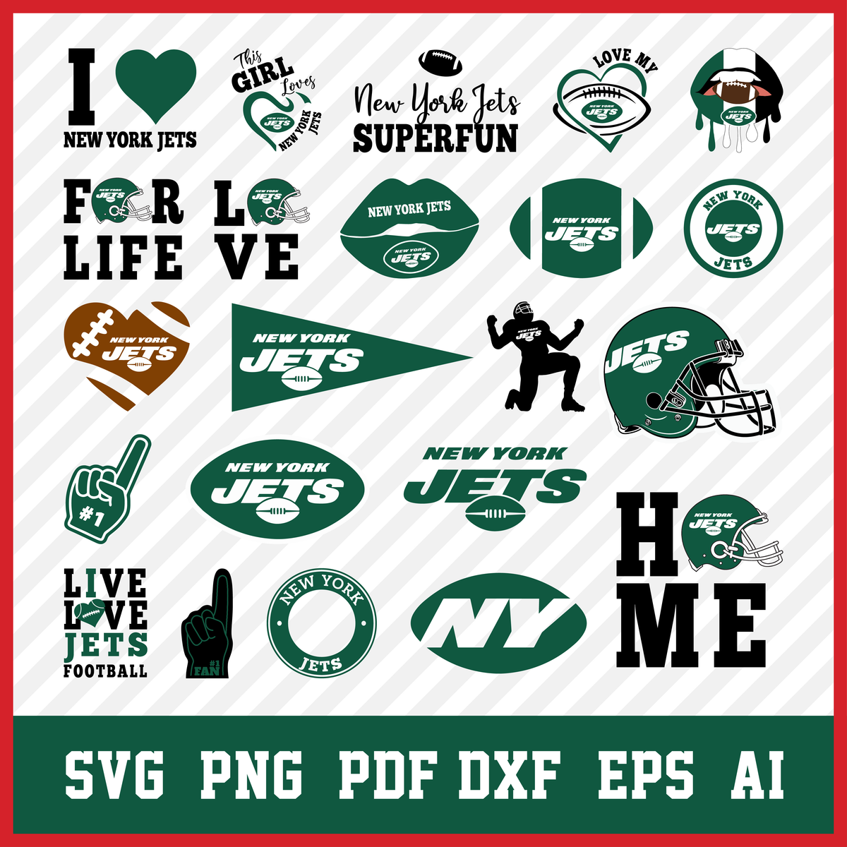 NFL Team New York Jets Logo Silhouette SVG  Creative Design Maker –  Creativedesignmaker