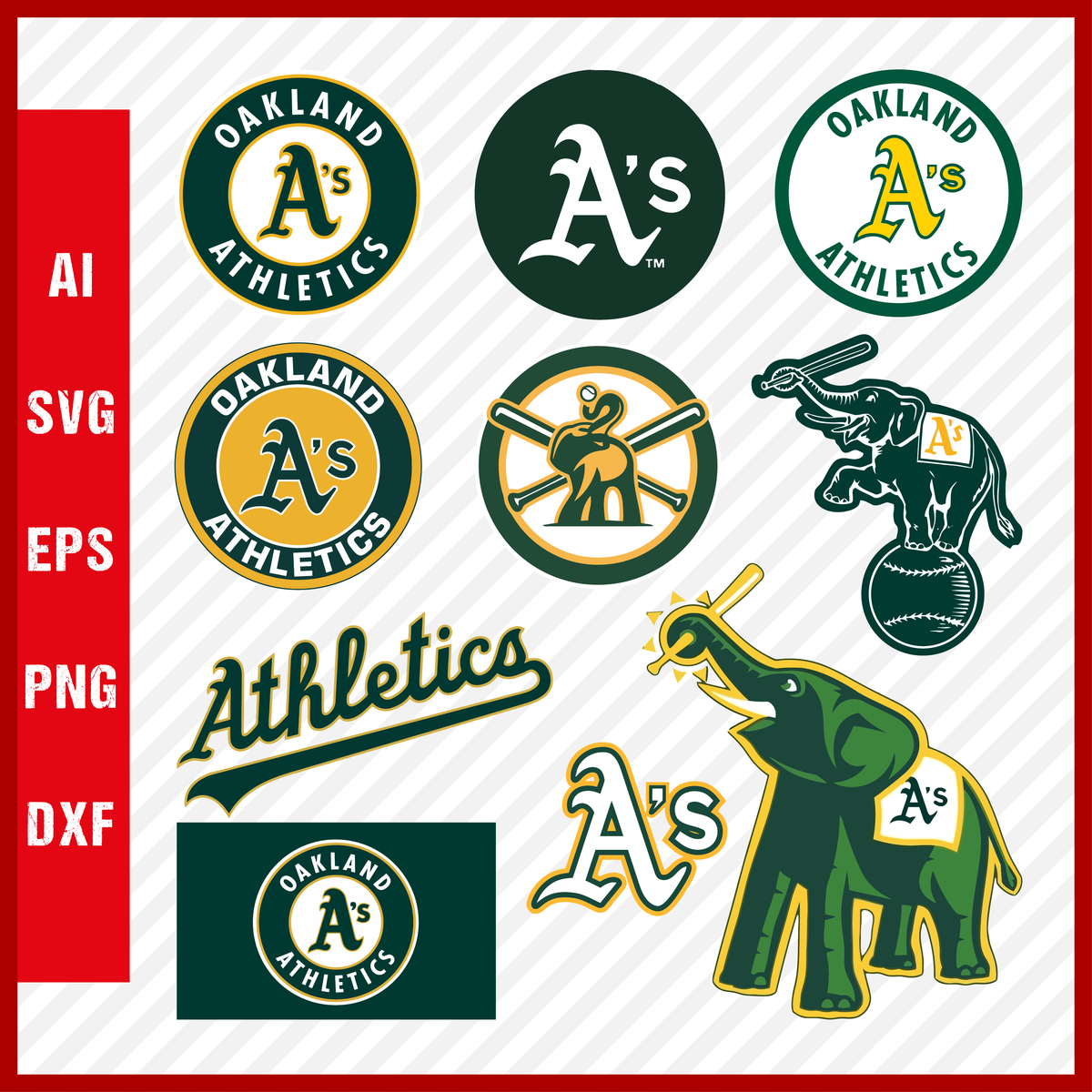 Oakland Athletics SVG • MLB Baseball Team T-shirt Design SVG Cut