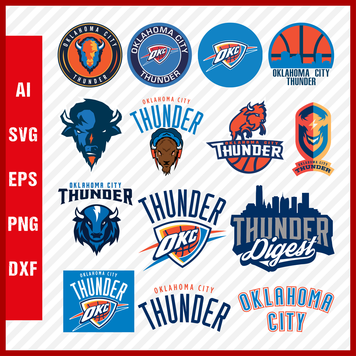 NBA Oklahoma City Thunder Logo Svg Cut Files Basketball Clipart –  Creativedesignmaker