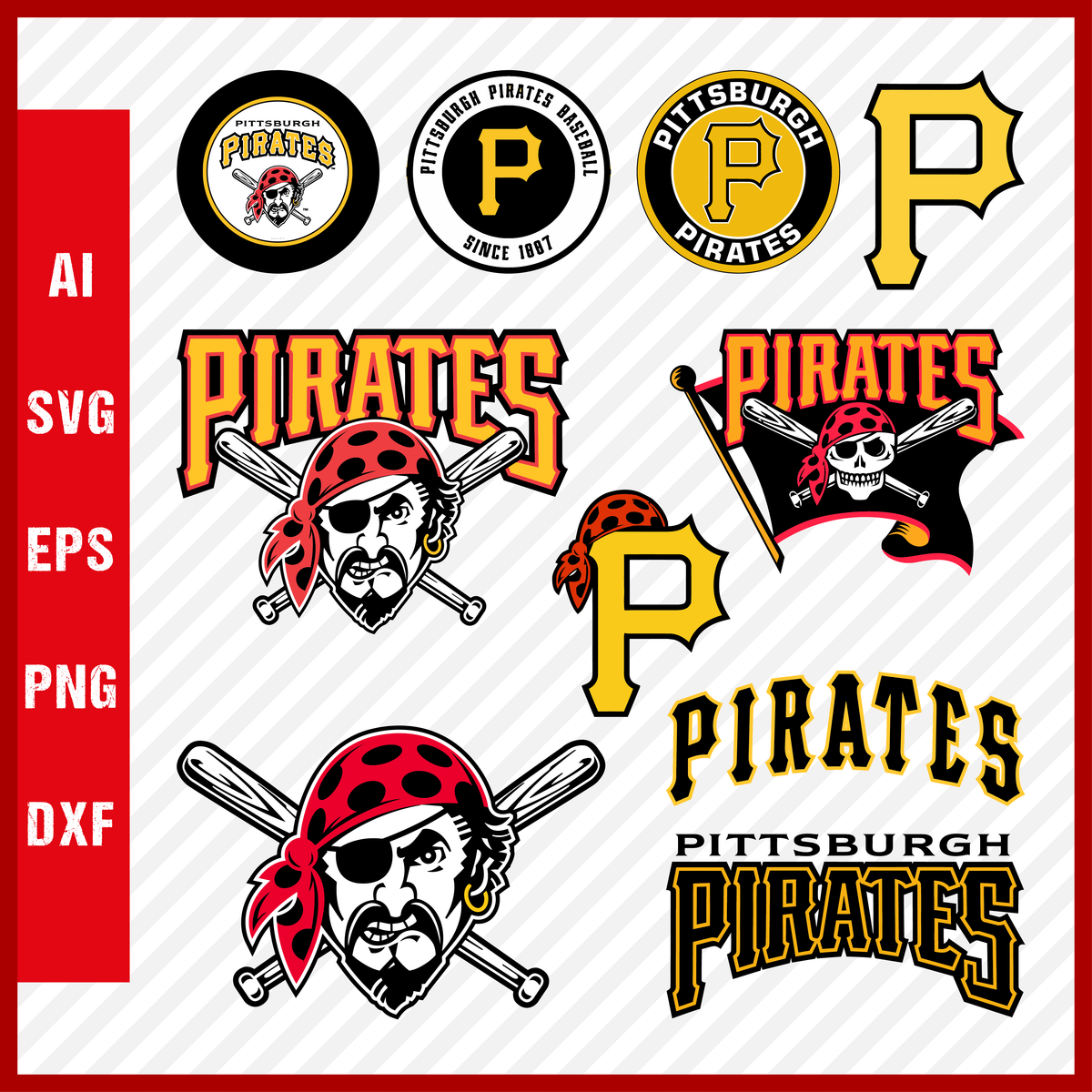 Pitsburgh Pirates Baseball Logo Vector set - MasterBundles