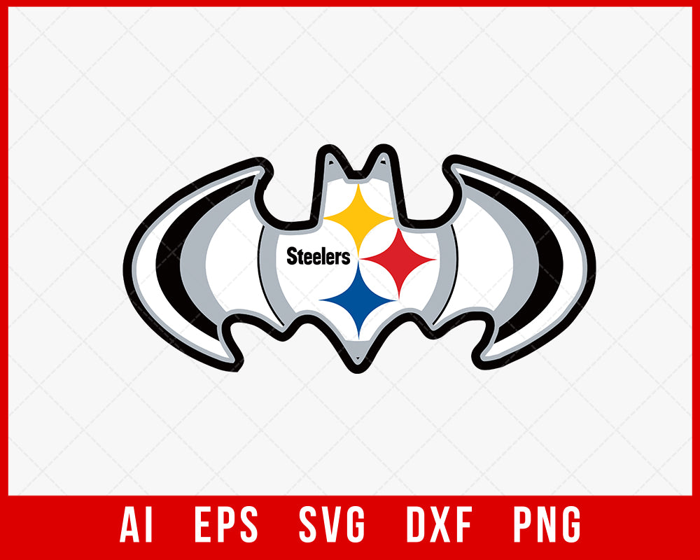 NFL Pittsburgh Steelers Batman Logo DC Football Sports - Rookbrand