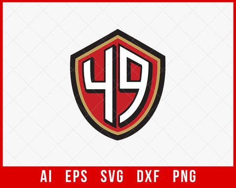 49ers Football Logo Clipart SVG Cut File for Cricut T-shirt Digital Download