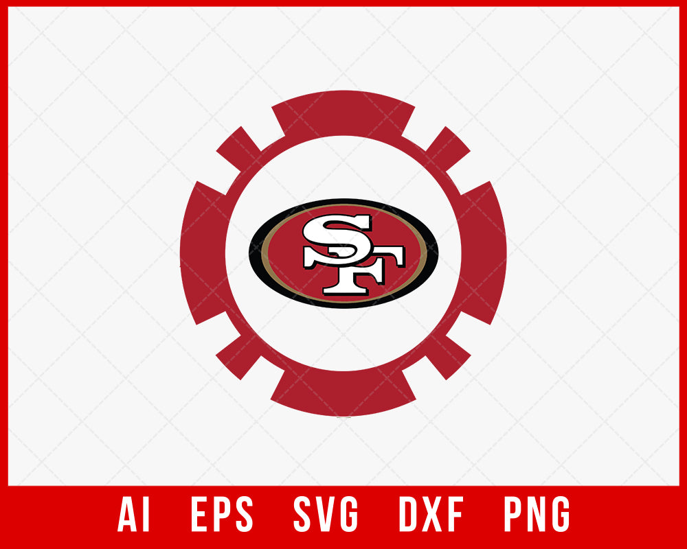 49ers Football Logo Sticker Cutting NFL SVG Cut File for Cricut Digital  Download