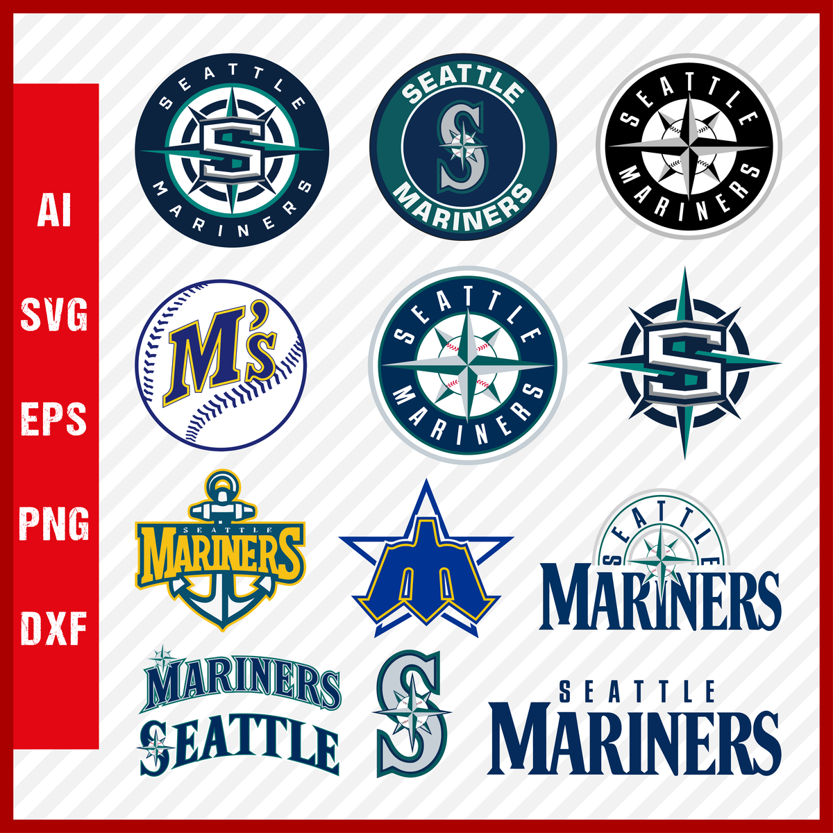 Seattle Mariners Vector Shirt Print SVG, Seattle Mariners