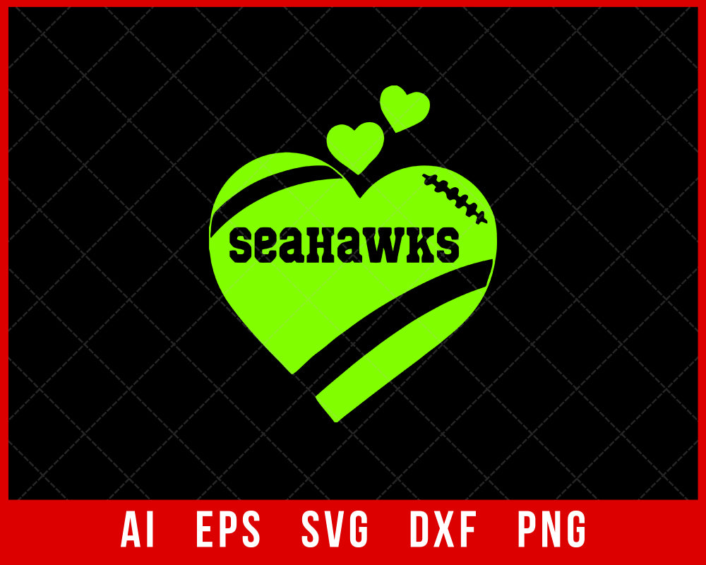 Seattle Seahawks Heart,Seattle Seahawks Love svg,eps,dxf,png file