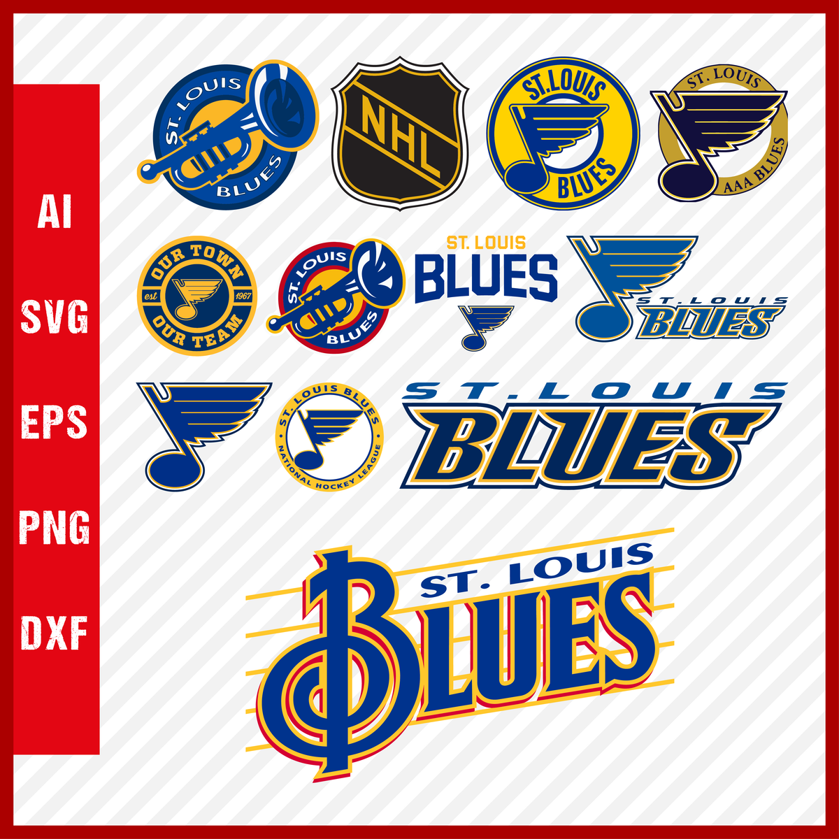 NHL St. Louis Blues, St. Louis Blues SVG Vector, St. Louis Blues Clipart, St.  Louis Blues Ice Hockey Kit SVG, DXF, PNG, EPS Instant Download NHL-Files  For Silhouette, Files For Clipping. 