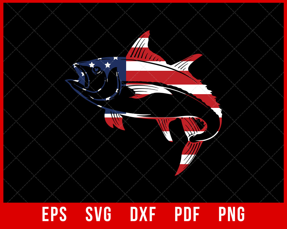 Fishing American Flag USA T-shirt Fishing SVG