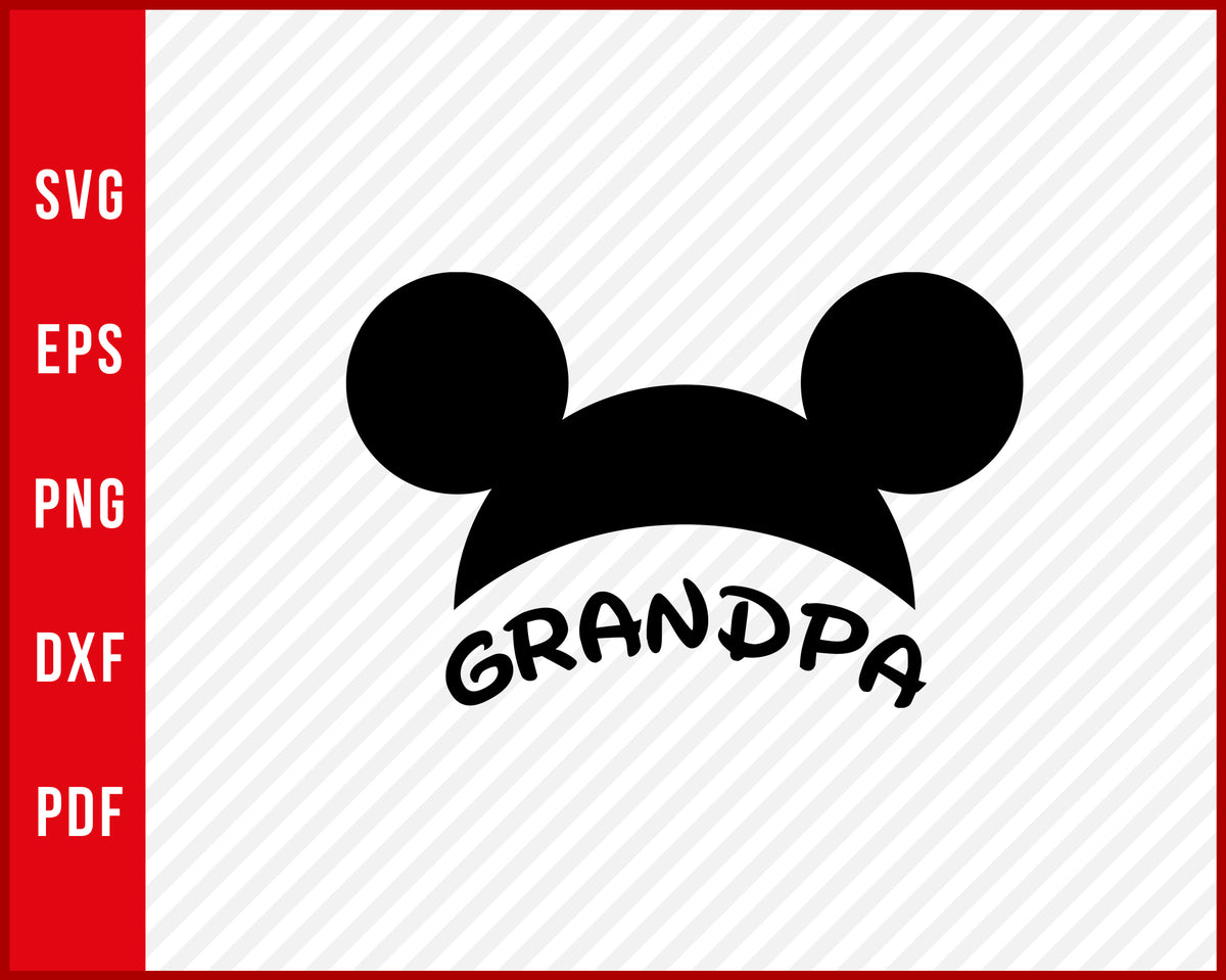 Grandpa, Papa, Family, Mickey Mouse, Glasses, Head Ears, Svg - Inspire  Uplift