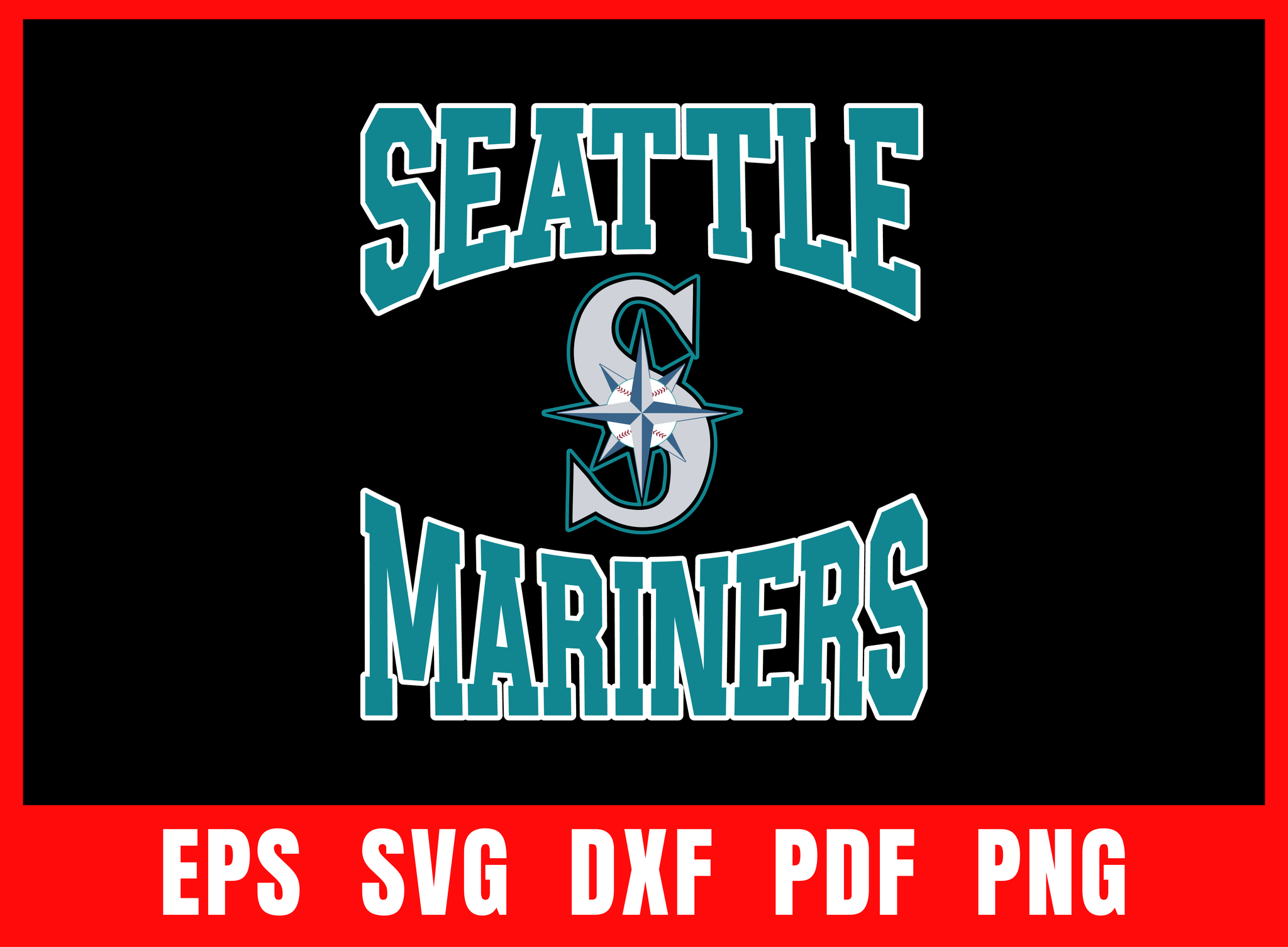 Seattle Mariners Baseball Team Sport Lover T-Shirt Design EPS SVG DXF ...
