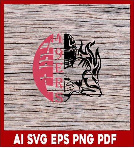 49ERS Half Football Half Player SVG, San Francisco 49ers SVG Svg File for cricut, Nfl Svg