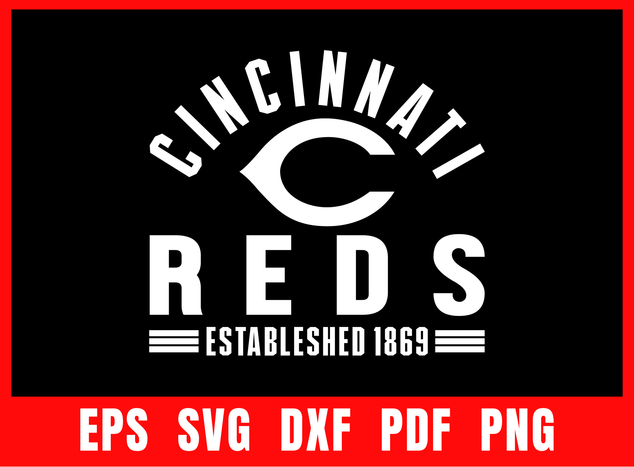 Cincinnati Reds Baseball Team Sport Lover T-Shirt Design EPS SVG DXF P ...