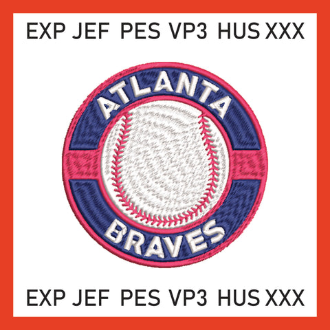 Atlanta Braves Baseball Embroidery MLB machine embroidery design