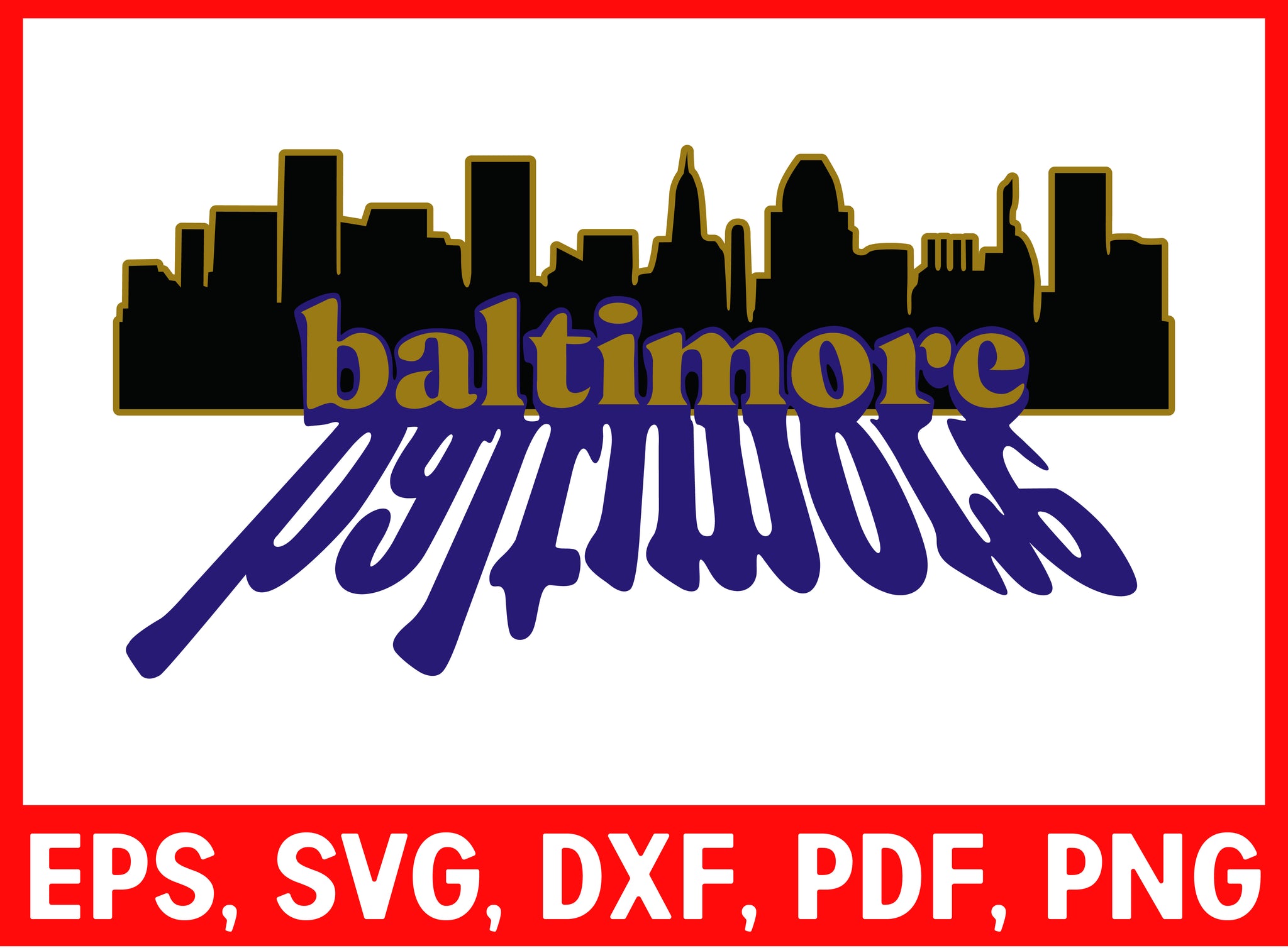 Baltimore Graffiti SVG, Baltimore Skyline SVG, Baltimore Street Art T-shirt, &nbsp;Gameday, American Football SVG Cricut Digital Download