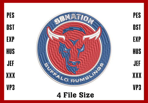 Buffalo Bills football embroidery, Machine Embroidery Design, 4 File sizes- Instant Download & PDF File