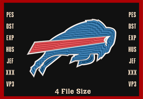 Buffalo Bills Logo Embroidery, NFL football embroidery, Machine Embroidery Design, 4 File sizes- Instant Download & PDF File