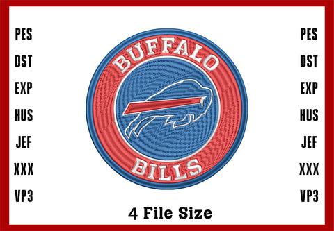 Buffalo Bills Logo Embroidery, NFL football embroidery, Machine Embroidery Design, 4 File sizes- Instant Download & PDF File