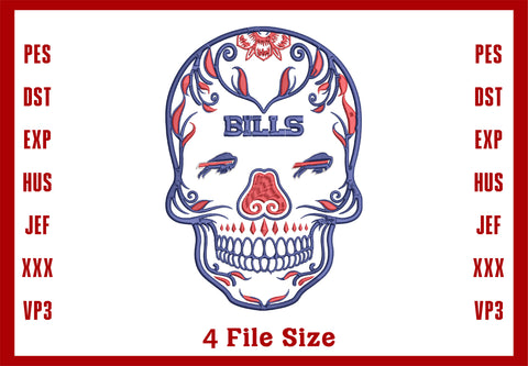 Buffalo Bills Logo Embroidery, NFL football embroidery, Machine Embroidery Design, 4 File sizes- Instant Download & PDF File